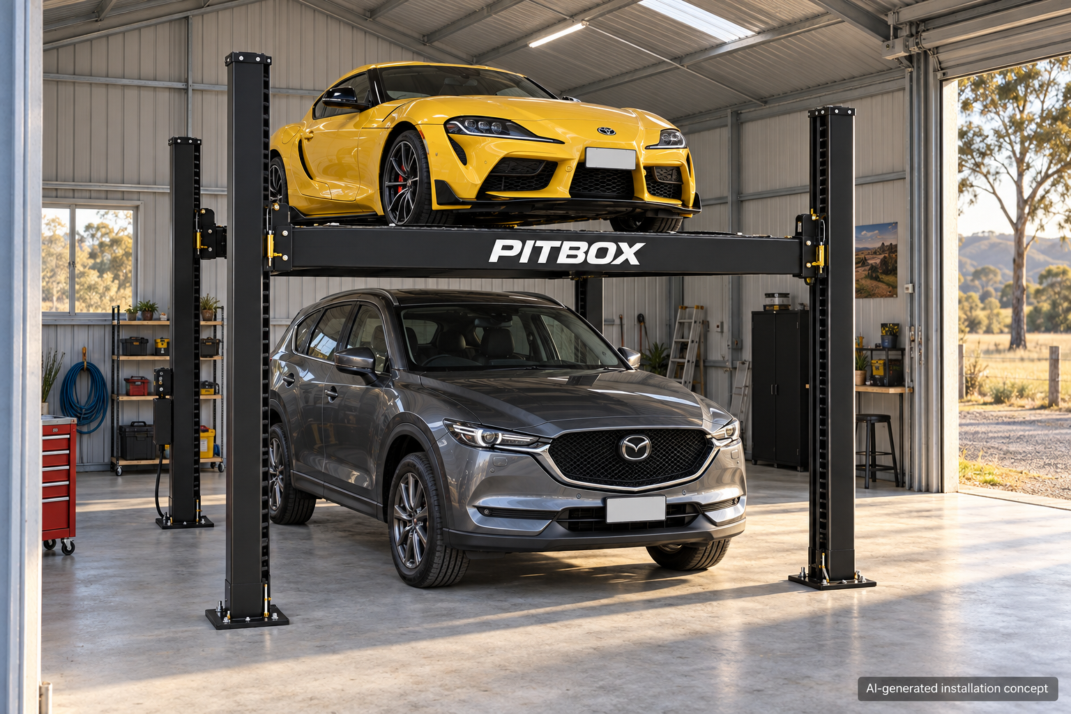 Illustrative PITBOX concept showing Supra over a CX-5